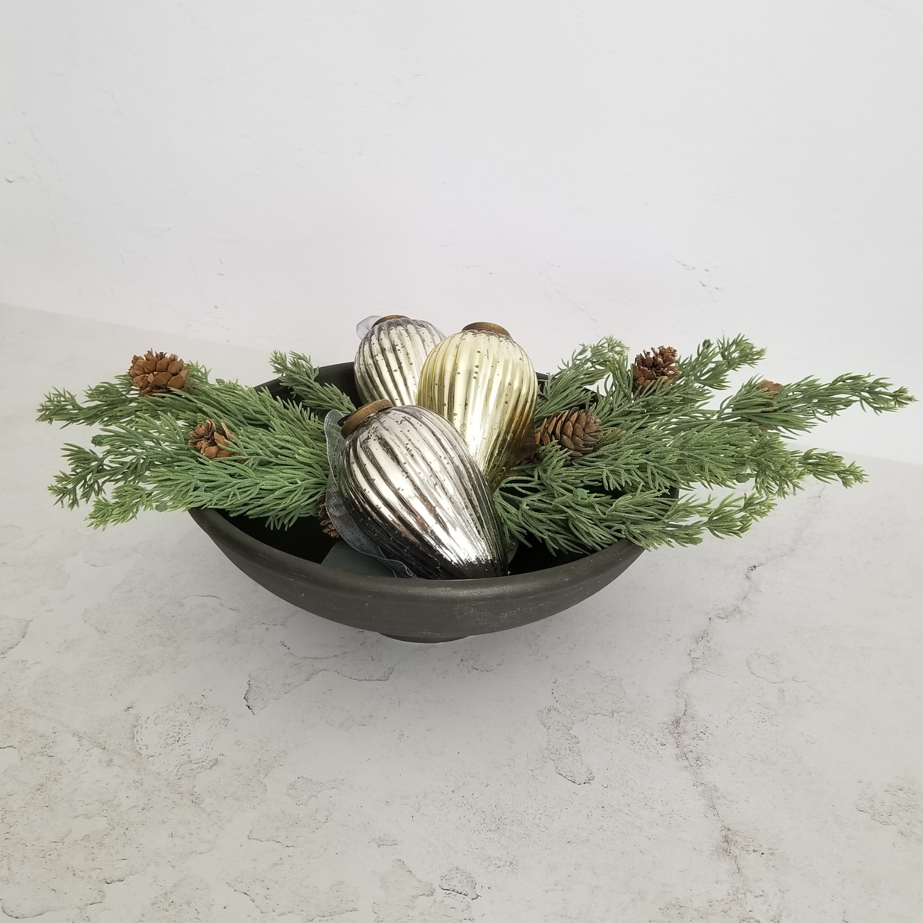 Ribbed Glass Pinecone Ornament
