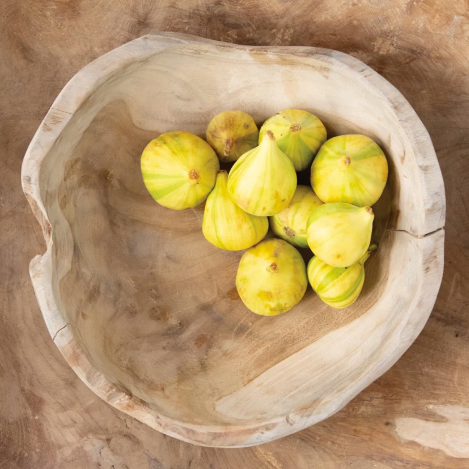 Raw Edge Teak Wood Bowl