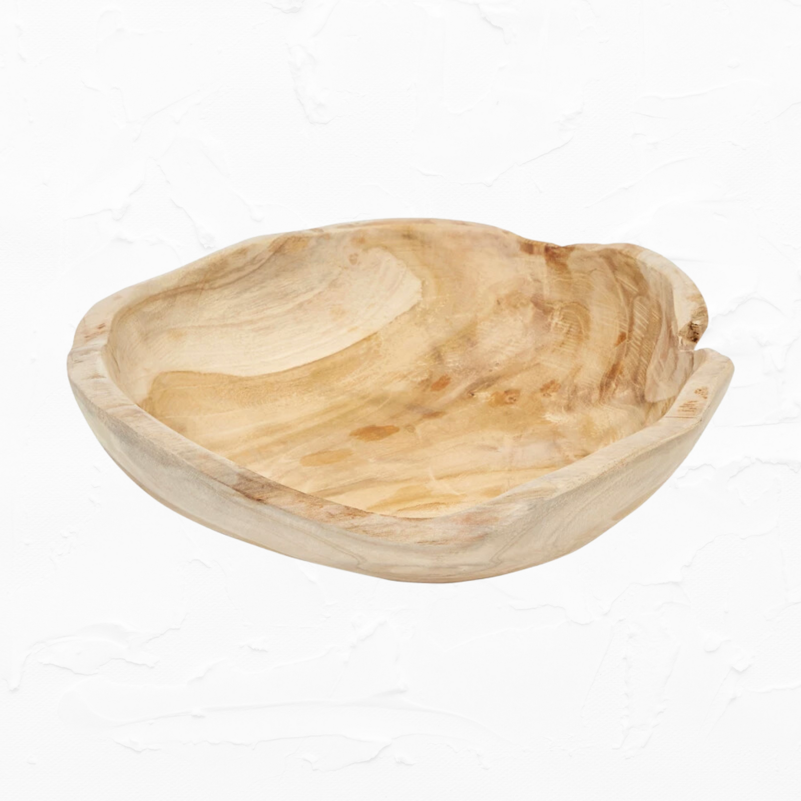 Raw Edge Teak Wood Bowl