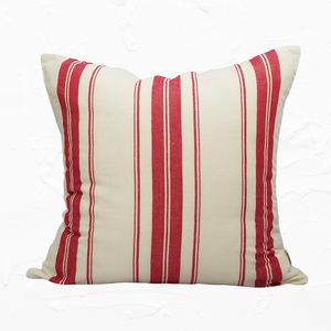 Red Cabana Stripe Pillow Cover