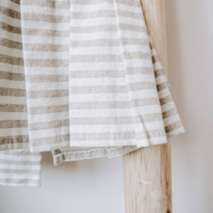 Striped Tea Towel with Ruffle