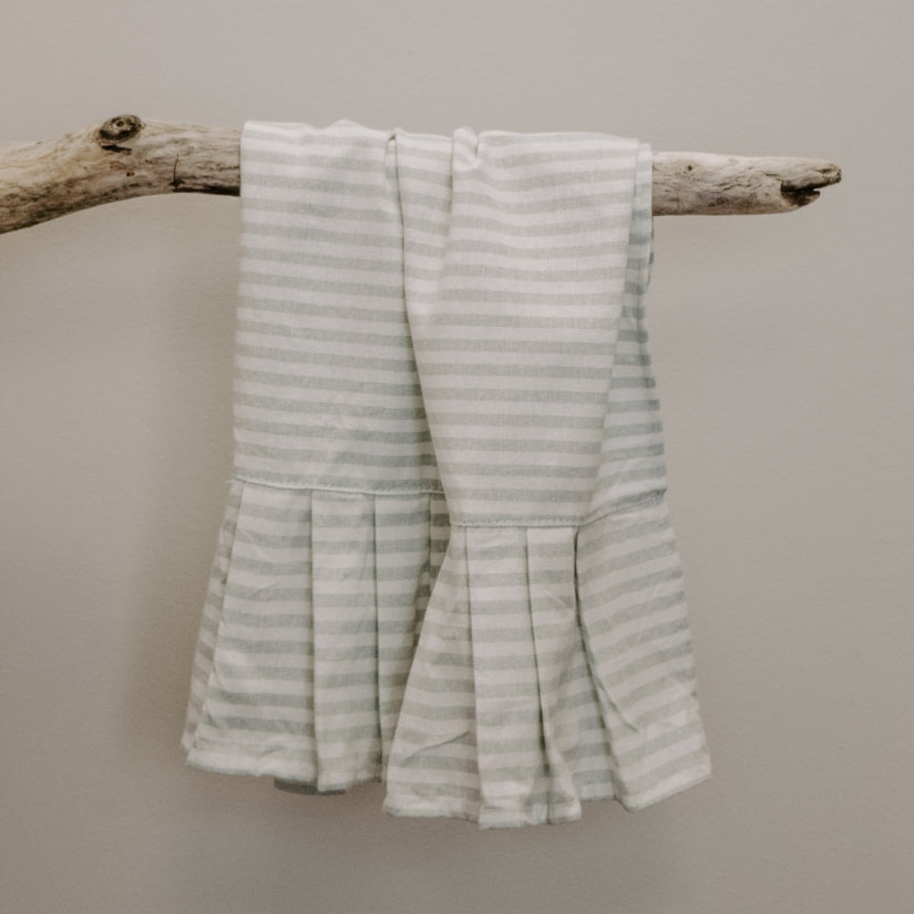 Striped Tea Towel with Ruffle