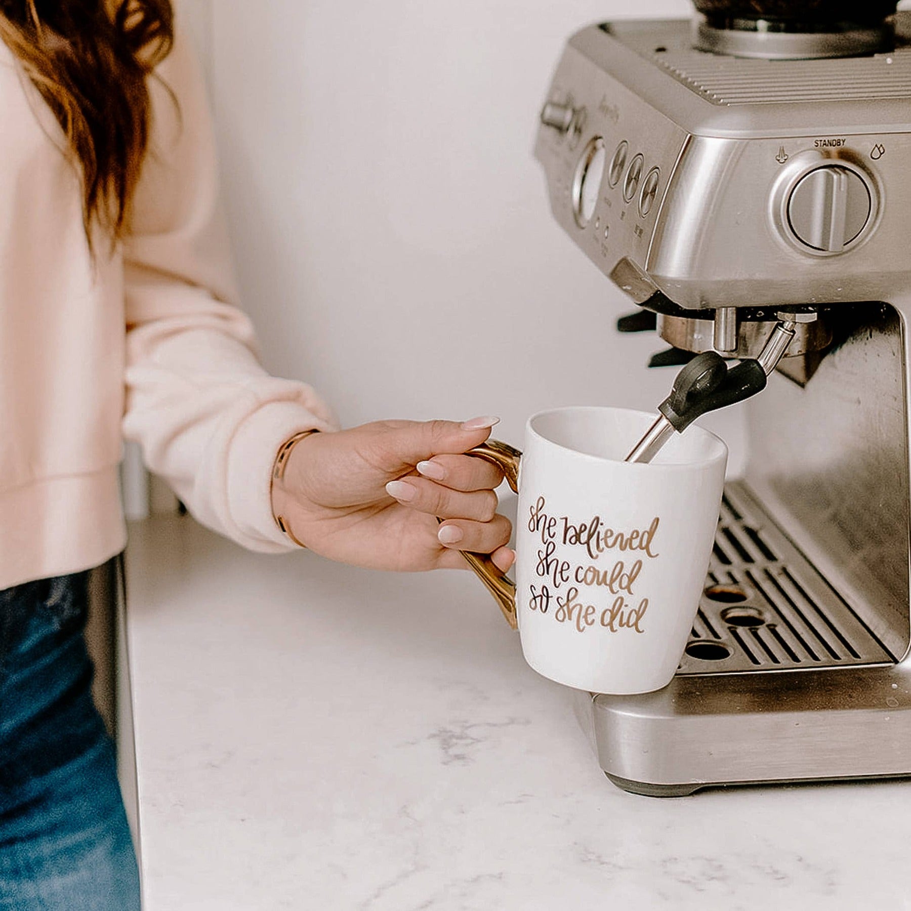 She Believed She Could So She Did Gold Coffee Mug