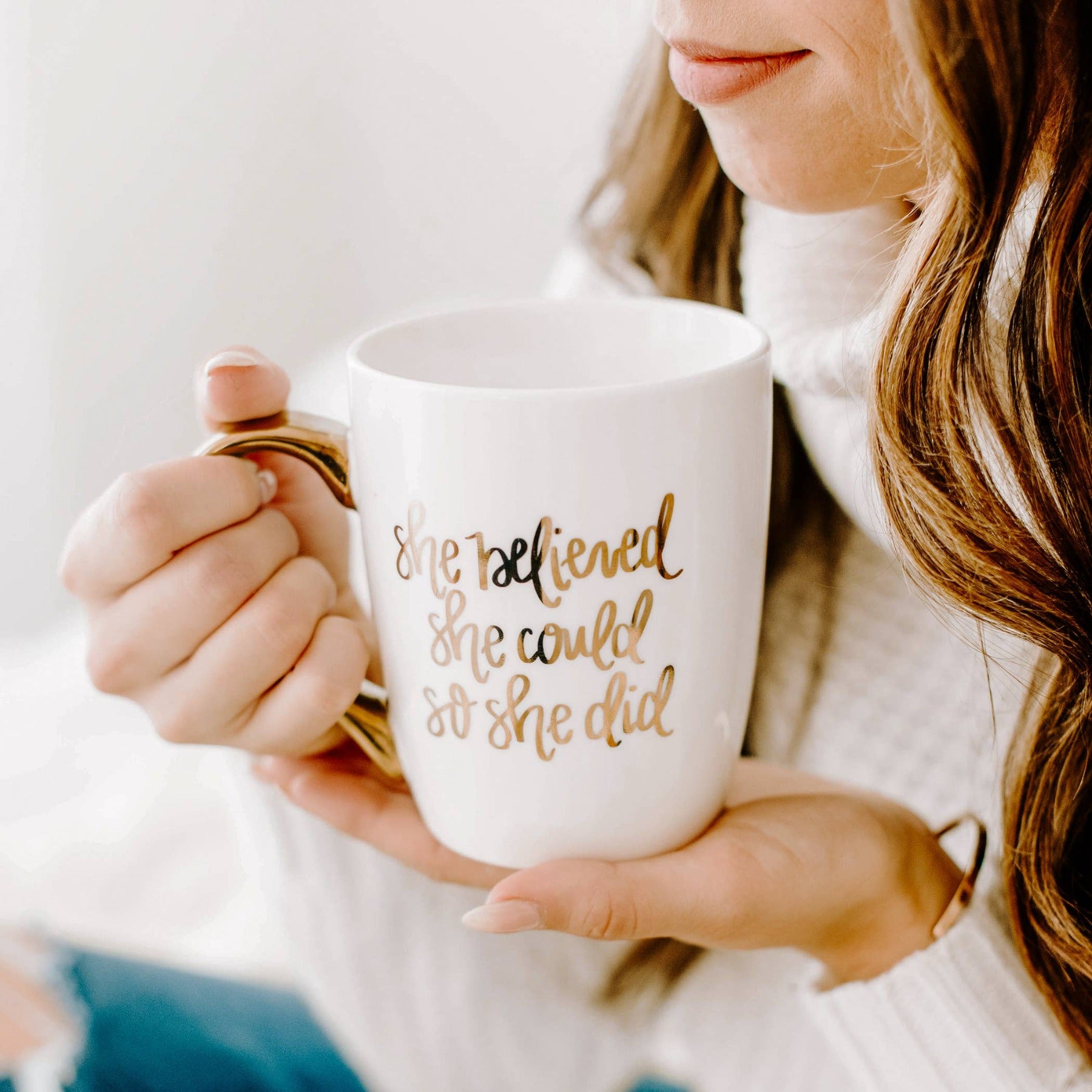 She Believed She Could So She Did Gold Coffee Mug