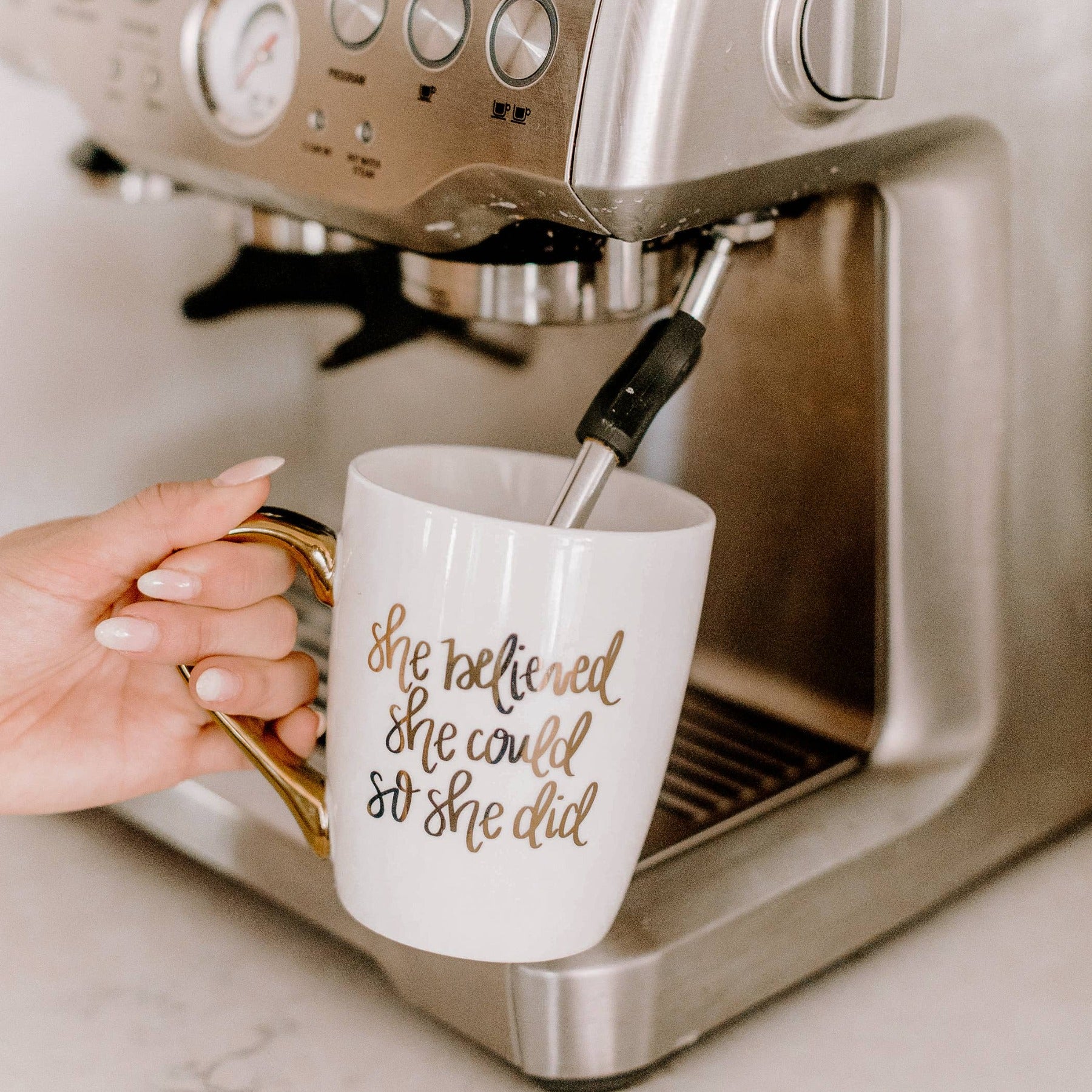 She Believed She Could So She Did Gold Coffee Mug