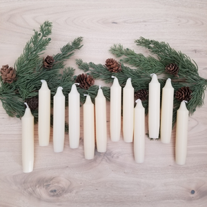 Unscented Short Taper Candles - White