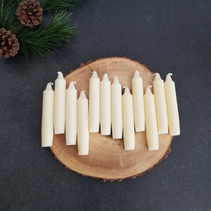 Unscented Short Taper Candles - White