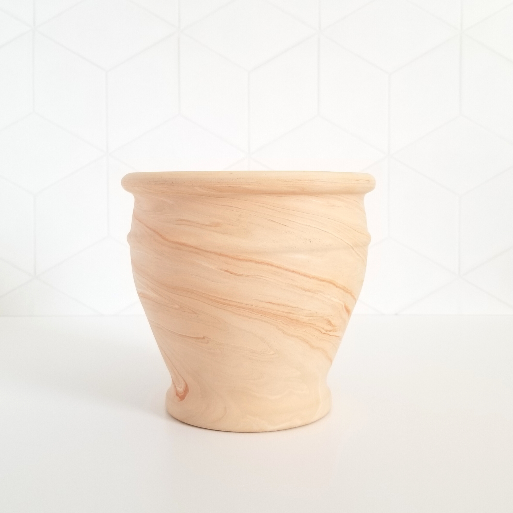 Swirled Terra Cotta Pot