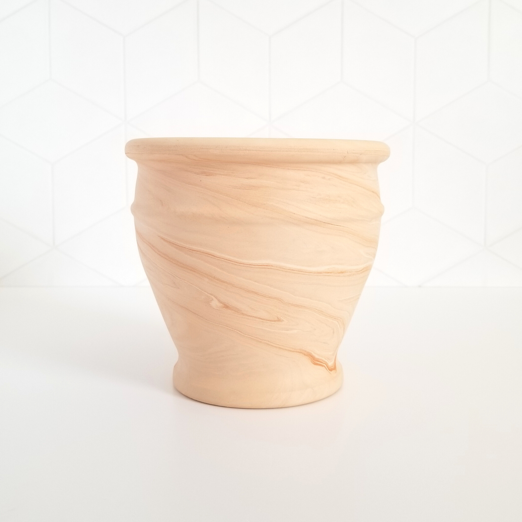 Swirled Terra Cotta Pot
