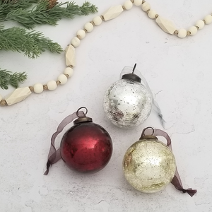 Traditional Crackle Glass Ornament (Set of 3)