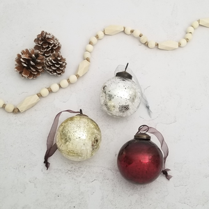 Traditional Crackle Glass Ornament (Set of 3)