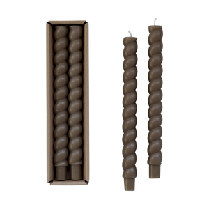 Twisted Taper Candles - Brown
