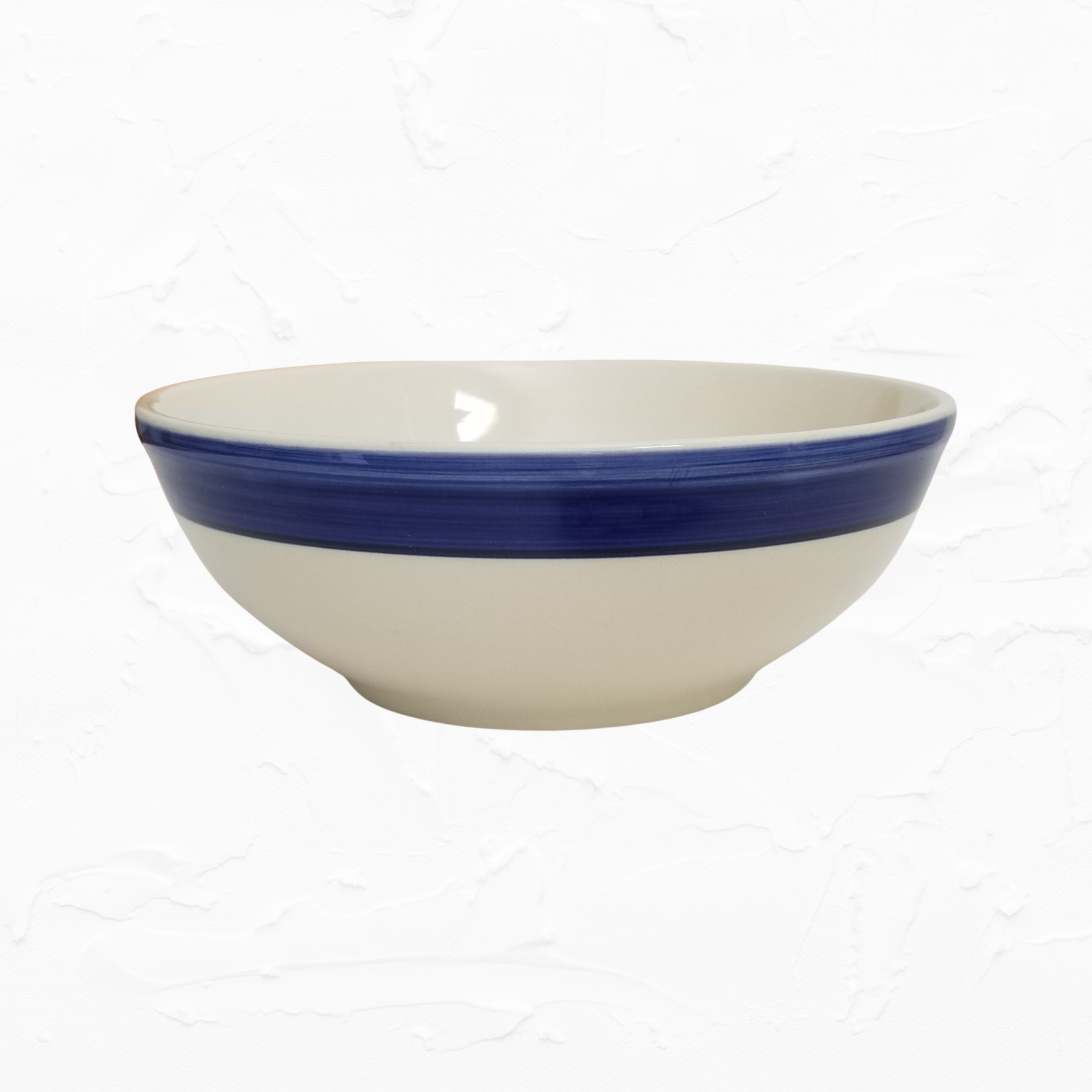 Vintage Blue + White Ceramic Mixing Bowl