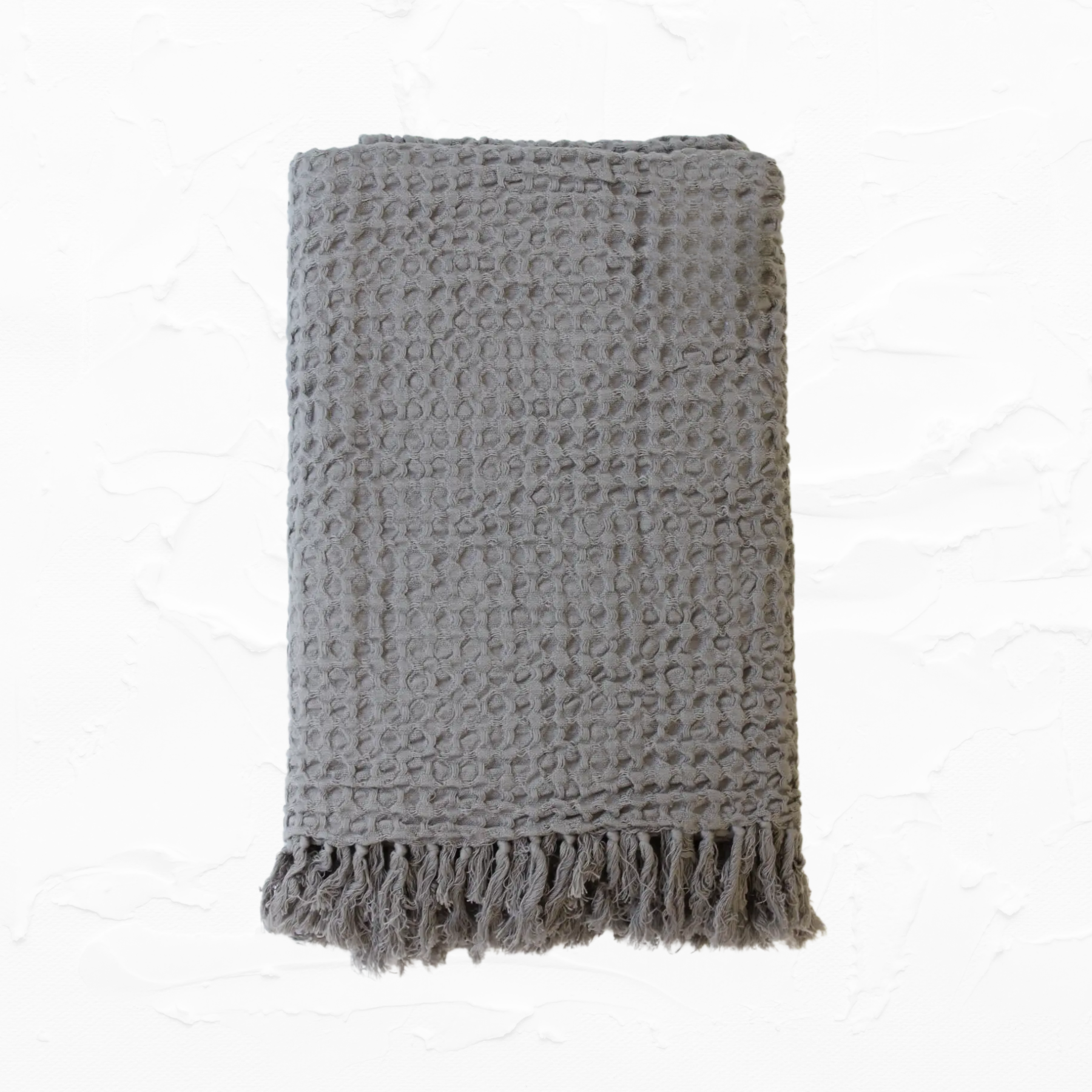 Waffle Weave Throw Blanket - Grey